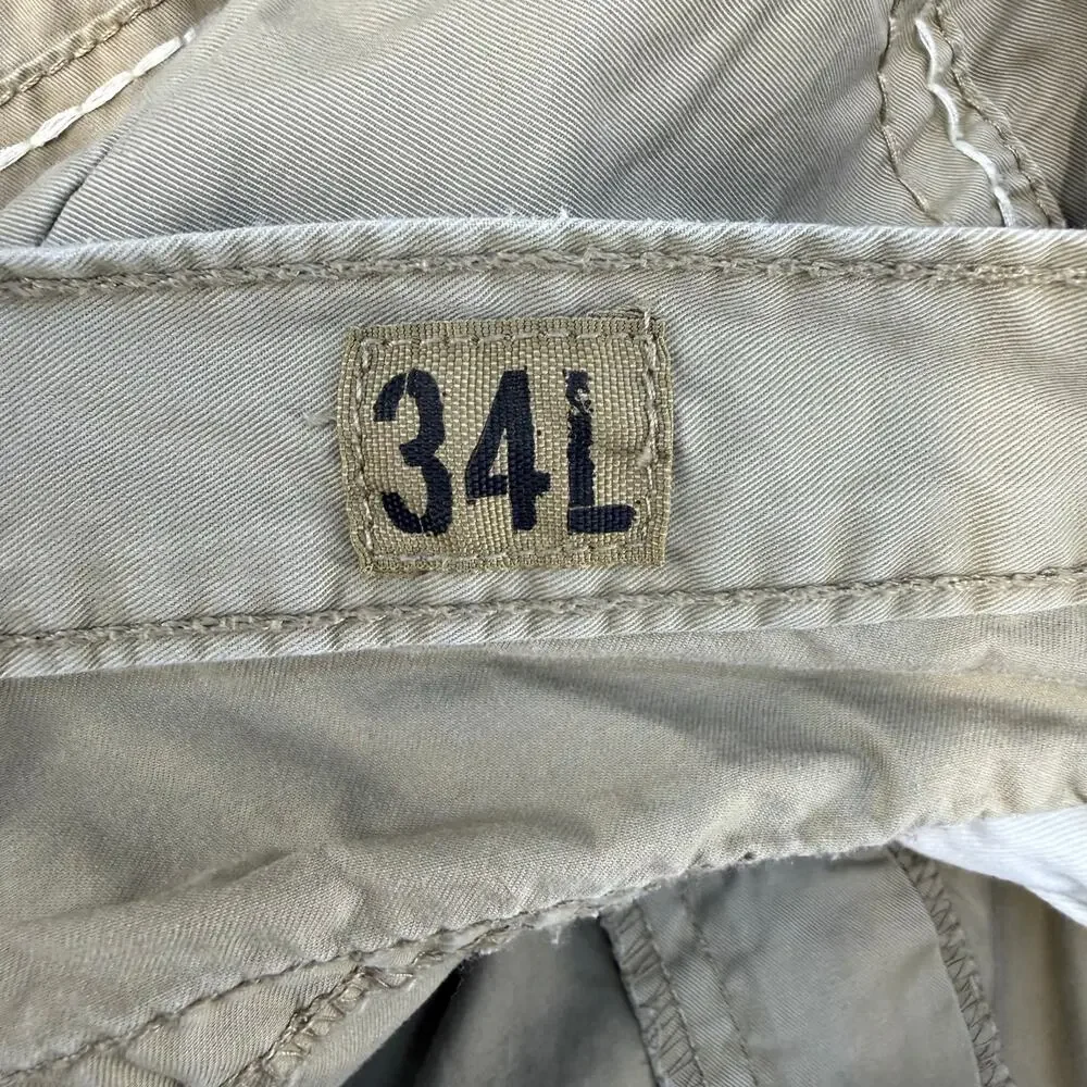 BKE Buckle Tyler Khaki Pants Men's Size 34 L Beige Tan Straight Leg Casual